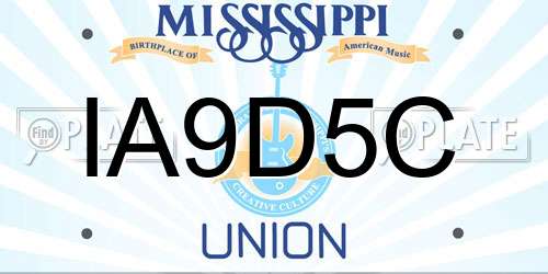 IA9D5C Mississippi License Plate