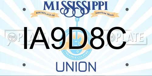 IA9D8C Mississippi License Plate