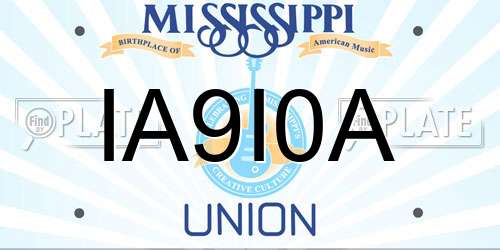 IA9I0A Mississippi License Plate