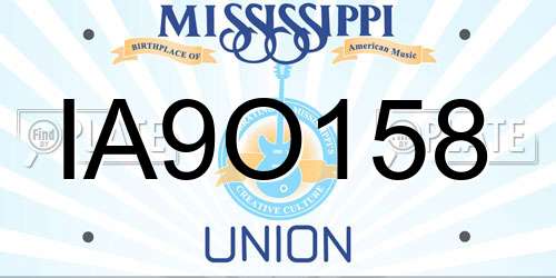 IA9O158 Mississippi License Plate