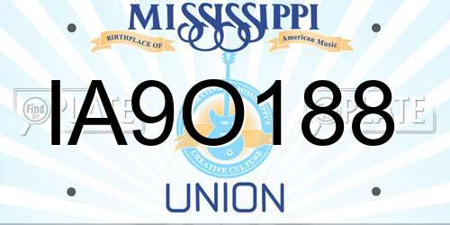 IA9O188 Mississippi License Plate