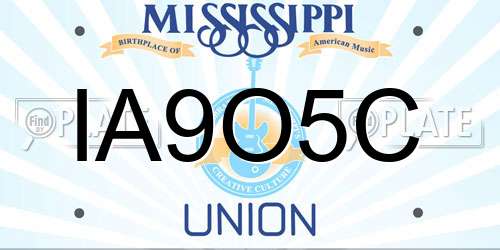 IA9O5C Mississippi License Plate