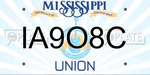 IA9O8C Mississippi License Plate