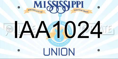 IAA1024 Mississippi License Plate
