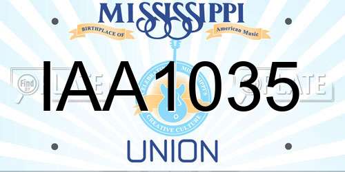 IAA1035 Mississippi License Plate
