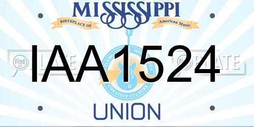 IAA1524 Mississippi License Plate