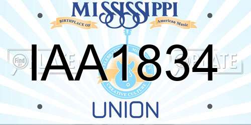 IAA1834 Mississippi License Plate