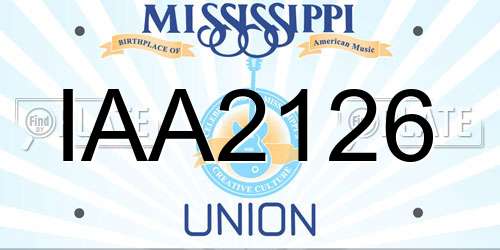 IAA2126 Mississippi License Plate