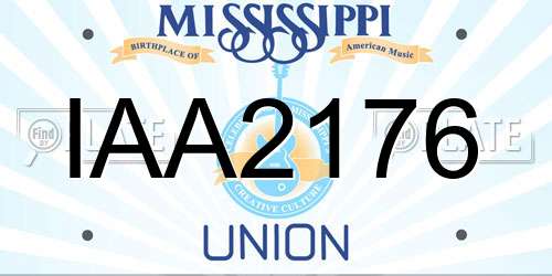 IAA2176 Mississippi License Plate