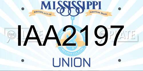 IAA2197 Mississippi License Plate