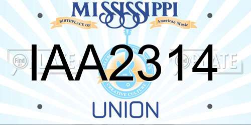 IAA2314 Mississippi License Plate