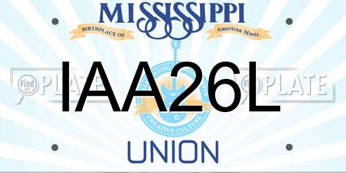 IAA26L Mississippi License Plate