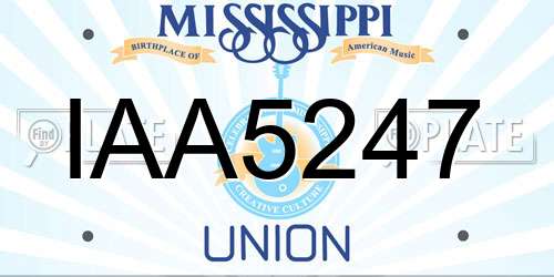 IAA5247 Mississippi License Plate