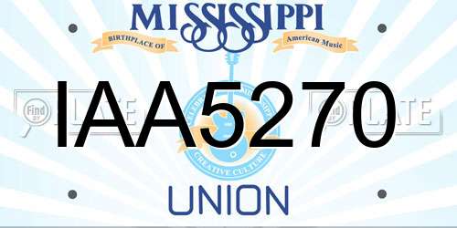 IAA5270 Mississippi License Plate