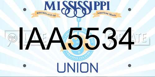 IAA5534 Mississippi License Plate
