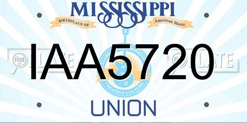 IAA5720 Mississippi License Plate