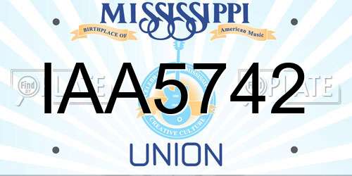 IAA5742 Mississippi License Plate