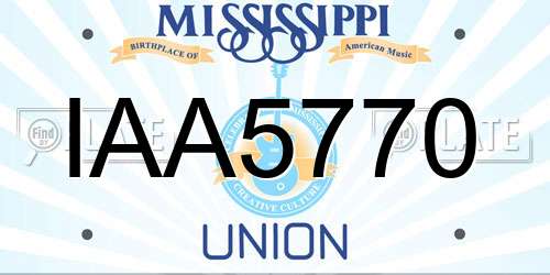 IAA5770 Mississippi License Plate