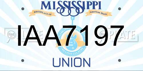 IAA7197 Mississippi License Plate