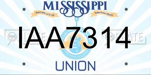 IAA7314 Mississippi License Plate