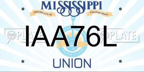 IAA76L Mississippi License Plate