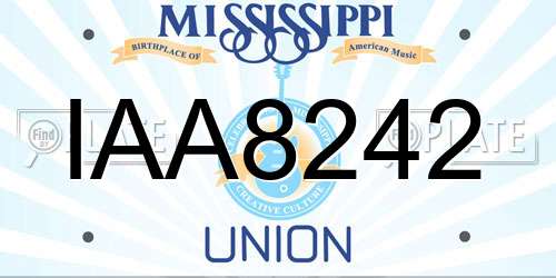 IAA8242 Mississippi License Plate