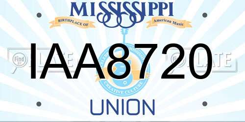 IAA8720 Mississippi License Plate