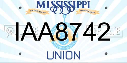 IAA8742 Mississippi License Plate
