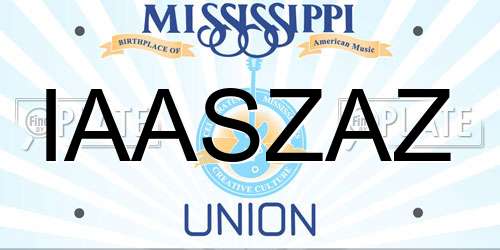 IAASZAZ Mississippi License Plate