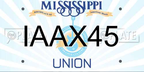 IAAX45 Mississippi License Plate