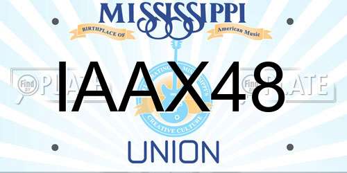 IAAX48 Mississippi License Plate
