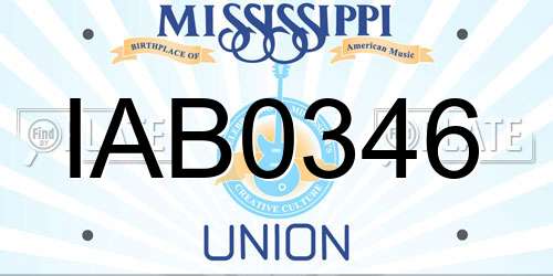 IAB0346 Mississippi License Plate