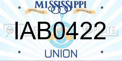 IAB0422 Mississippi License Plate