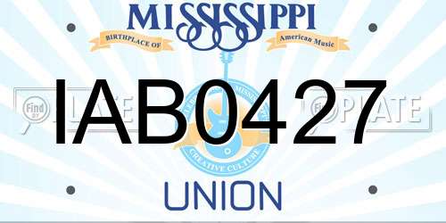 IAB0427 Mississippi License Plate