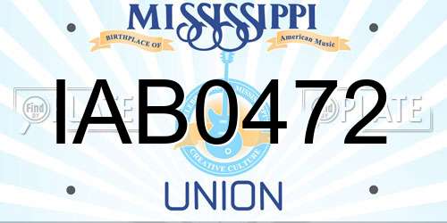IAB0472 Mississippi License Plate