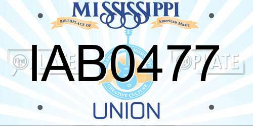 IAB0477 Mississippi License Plate