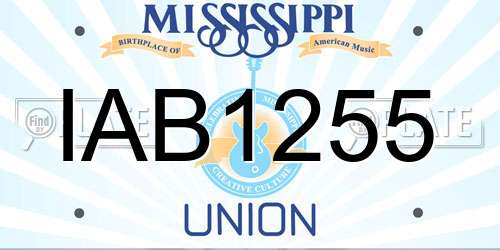 IAB1255 Mississippi License Plate