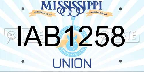 IAB1258 Mississippi License Plate
