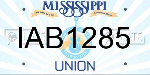 IAB1285 Mississippi License Plate