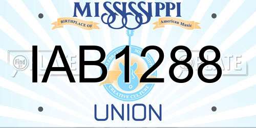 IAB1288 Mississippi License Plate