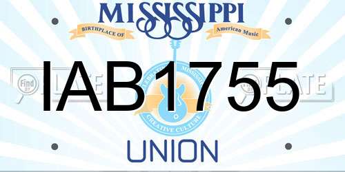 IAB1755 Mississippi License Plate