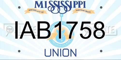 IAB1758 Mississippi License Plate