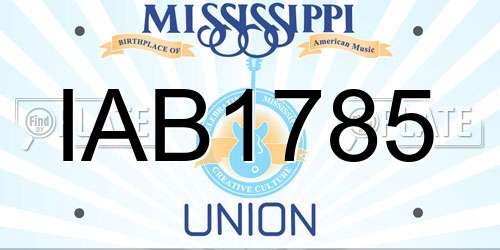 IAB1785 Mississippi License Plate