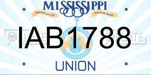 IAB1788 Mississippi License Plate