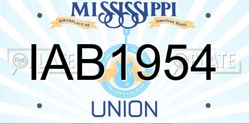 IAB1954 Mississippi License Plate