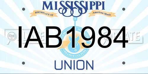 IAB1984 Mississippi License Plate
