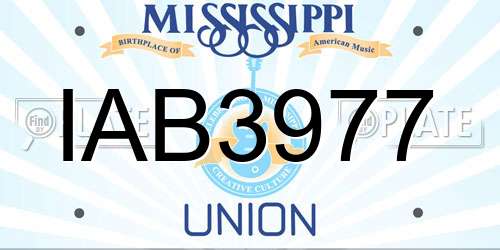 IAB3977 Mississippi License Plate
