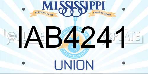 IAB4241 Mississippi License Plate