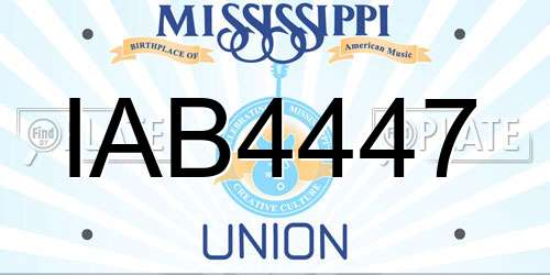 IAB4447 Mississippi License Plate