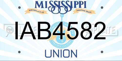 IAB4582 Mississippi License Plate